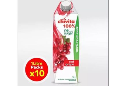 Chivita 100% No Sugar Red Grape 1ltr - Carton