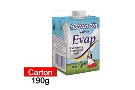 Hollandia Evap Milk 190g- Carton
